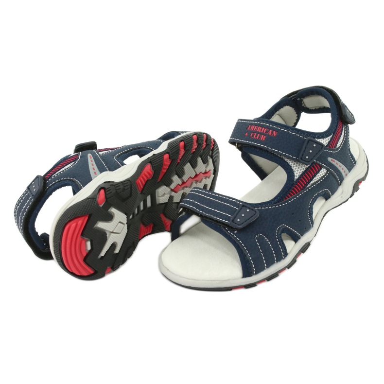 American Club Boys Sandals Leather Insert RL30/20 Navy Blue modrý 3
