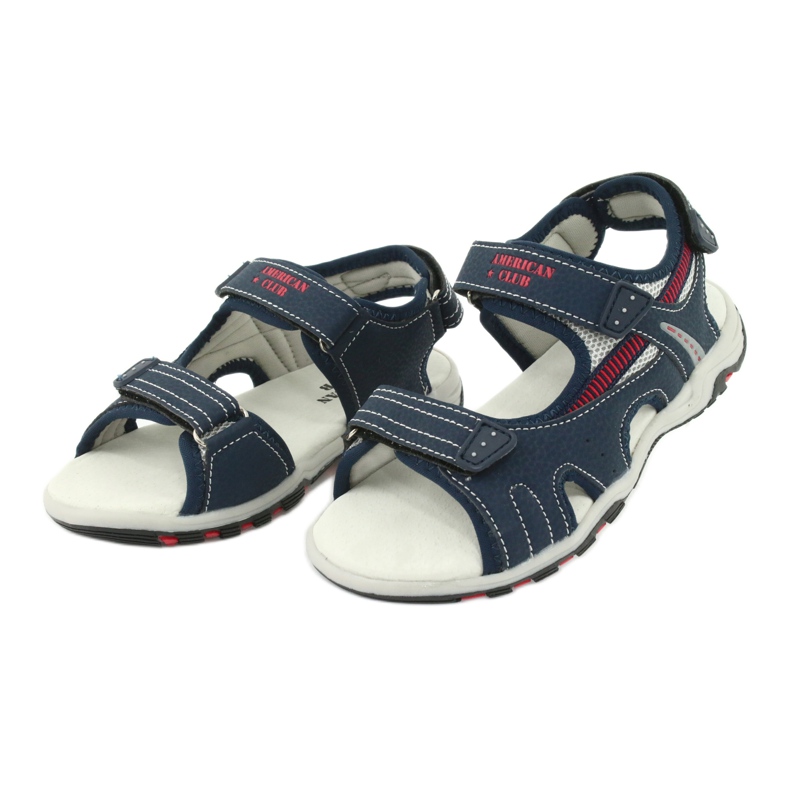 American Club Boys Sandals Leather Insert RL30/20 Navy Blue modrý 2