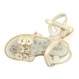 Sandály zlato s květinami a flitry American Club XD10/20 zlatý 4 Sandály zlato s květinami a flitry American Club XD10/20 zlatý 4