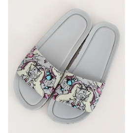 Šedé pantofle Unicorn CK83 Grey šedá vícebarevný 2