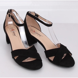 Černé sandály na vysokém podpatku F189P Black černá 1 Černé sandály na vysokém podpatku F189P Black černá 1