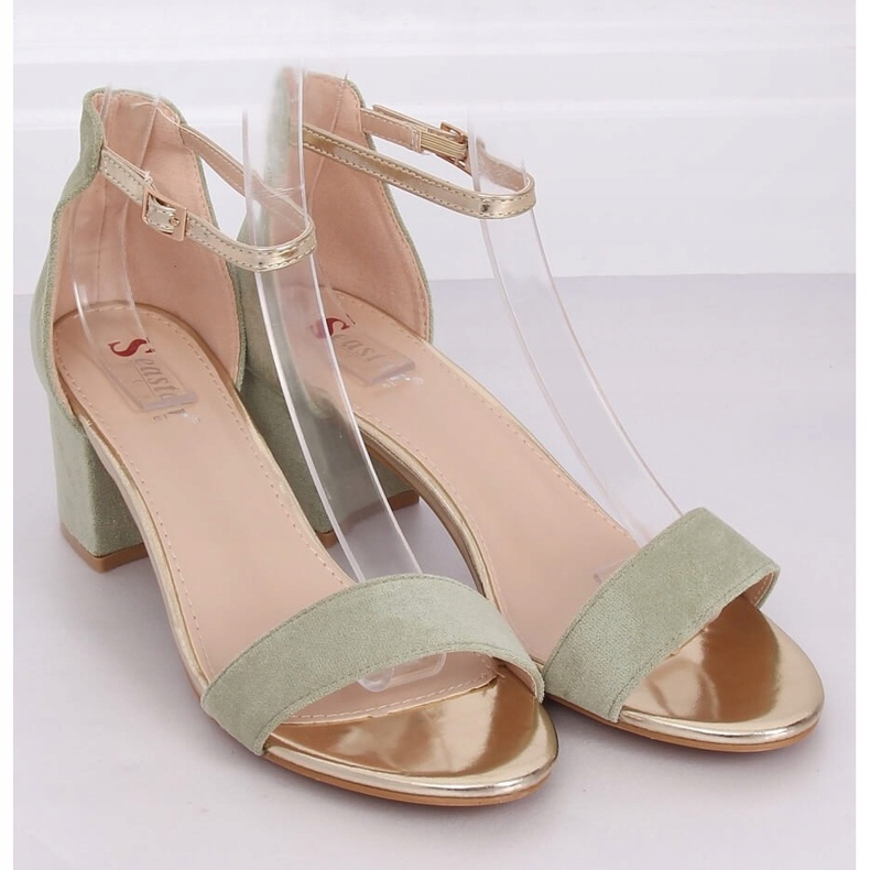 Sandály na vysokém podpatku celadon M307P Green zelený 1