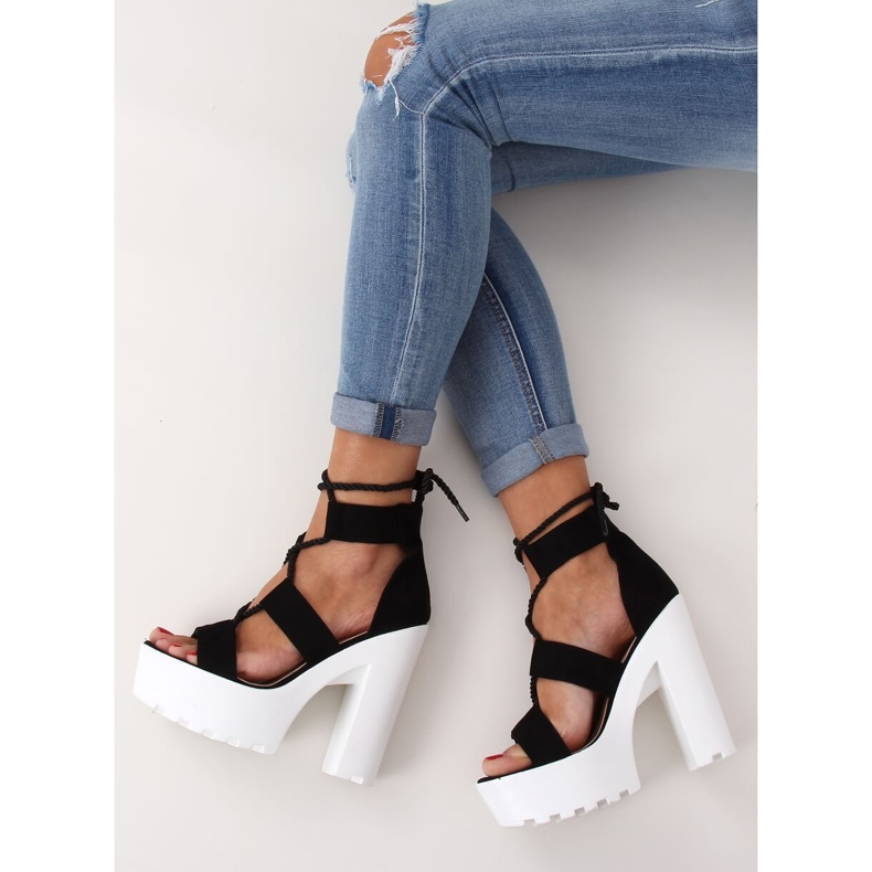Černé sandály na platformě NS120 Black černá 1