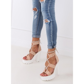 Sandály na béžové a růžové platformě NS120 Beige růžový 1