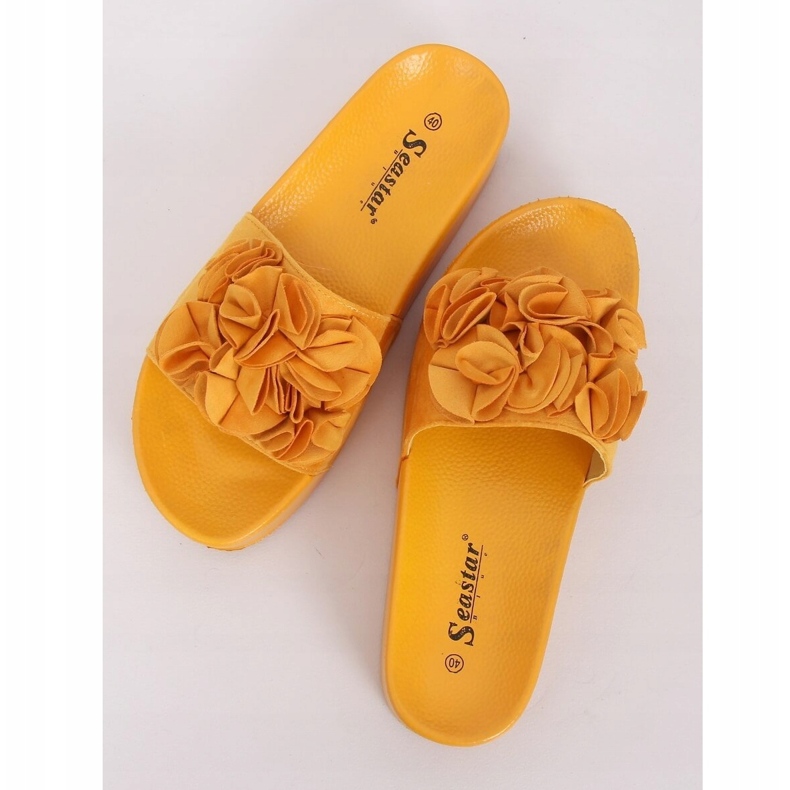 Sandály na vysoké podrážce CK148P Yellow pomerančový 1