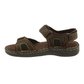 Pohodlné kožené sportovní sandály American Club CY13 / 20 hnědý 2 Pohodlné kožené sportovní sandály American Club CY13 / 20 hnědý 2