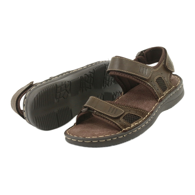 Pohodlné kožené sportovní sandály American Club CY13 / 20 hnědý 4 Pohodlné kožené sportovní sandály American Club CY13 / 20 hnědý 4