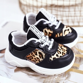 FRROCK Černá dětská sportovní obuv Penny Leopard Print bílý černý 1