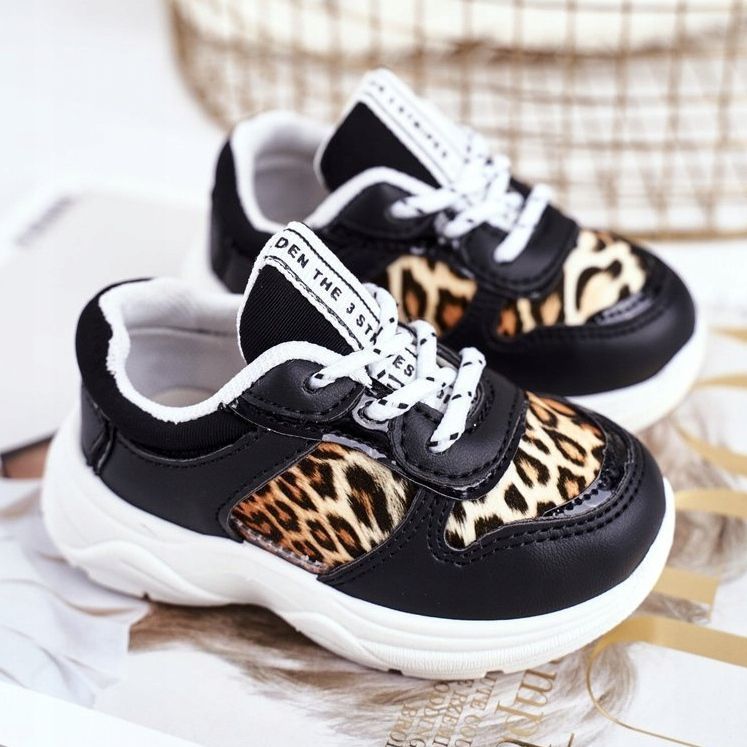 FRROCK Černá dětská sportovní obuv Penny Leopard Print bílý černý 1
