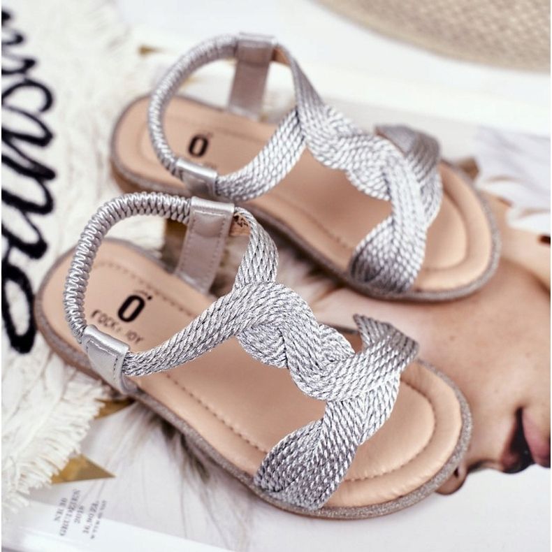 FRROCK Dětské stříbrné sandály Lamado šedá 1