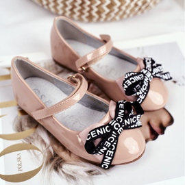 S.Barski Dětské béžové balerínky se suchým zipem Barski Mindi béžový 1