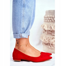 EVE Dámské balerínky v Spitz Suede Red Westley červené 2