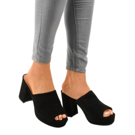 Černé semišové podpatky 9R17 černý 1