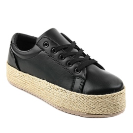 Černé krajkové espadrilky 6220 černý 1