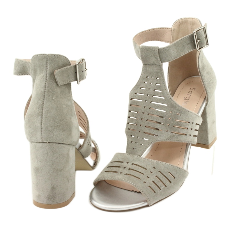 Sergio Leone SK903 semišové svrškové sandály šedá 4