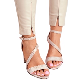 Sandály Gladiator Sergio Leone SK870 béžové béžový zlatý 2