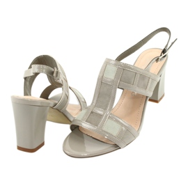 Sandály na sloupek kotníku šedé Sergio Leone SK814 šedá 4