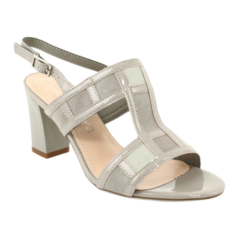 Sandály na sloupek kotníku šedé Sergio Leone SK814 šedá 1