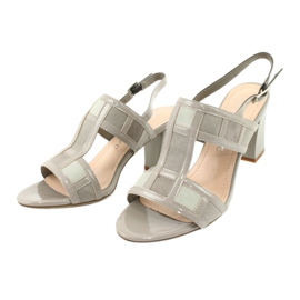 Sandály na sloupek kotníku šedé Sergio Leone SK814 šedá 3