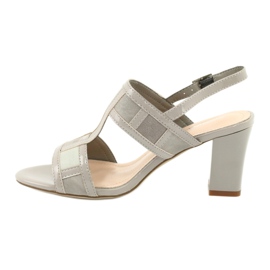 Sandály na sloupek kotníku šedé Sergio Leone SK814 šedá 2