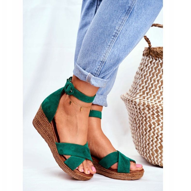 Dámské sandály Maciejka Leather Suede Green 04565-09 zelený 1