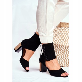 Dámské sandály na vysokém podpatku Maciejka černý semiš 04122-01 černá 2