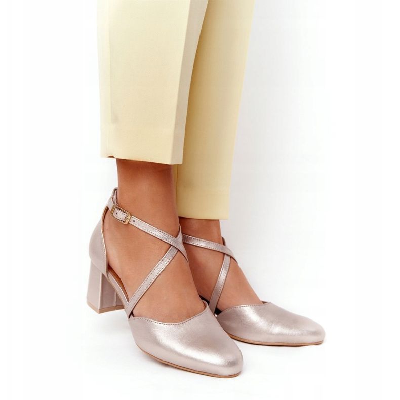 Dámské lodičky Maciejka Leather Golden 04070-25 zlatý 2