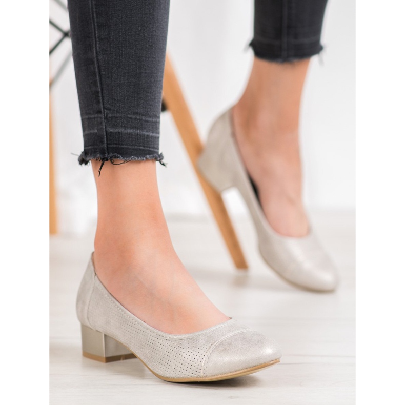 Goodin Prolamované pumpy na pilíři zlatý 1