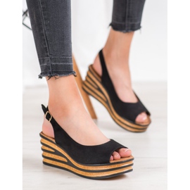 Goodin Lehké semišové sandály černý 2