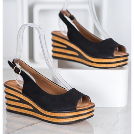 Goodin Lehké semišové sandály černý 1