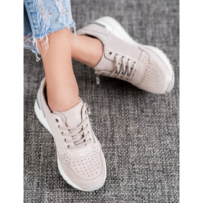 Kožené tenisky se zipem VINCEZA hnědý 1