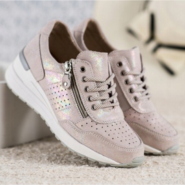 Kožené tenisky se zipem VINCEZA hnědý 2