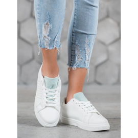 SHELOVET Bílé boty se semišovými vložkami bílý 1