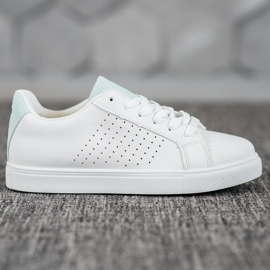 SHELOVET Bílé boty se semišovými vložkami bílý 2