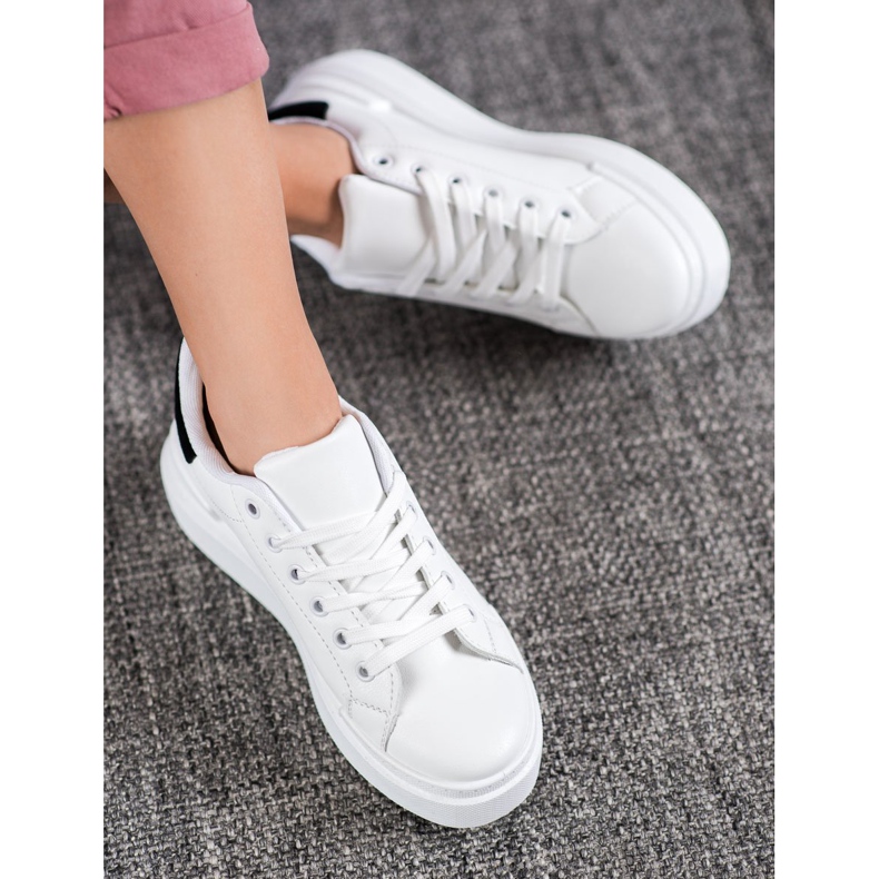 Renda Bílé tenisky na platformě bílý 1