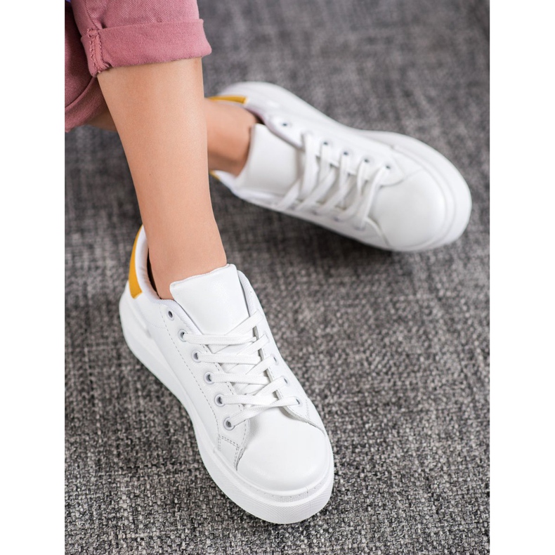 Renda Bílé tenisky na platformě bílý 1