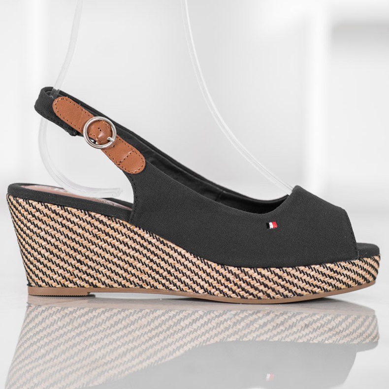 SHELOVET Klasické klínové sandály černá 2