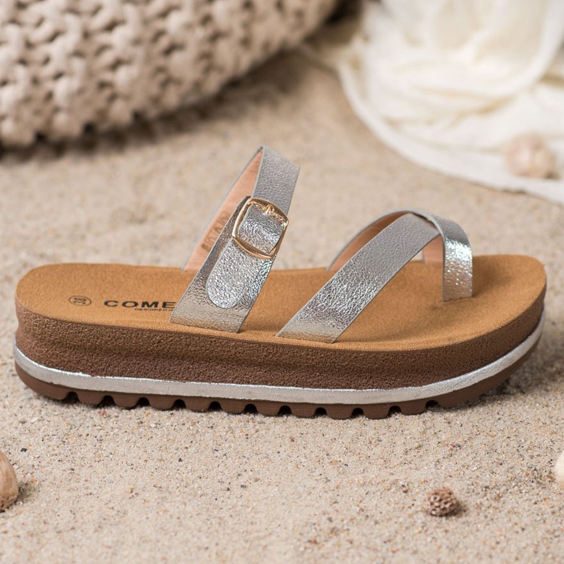 Comer Pantofle Na Módní Platformě šedá 2