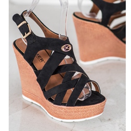 Comer Módní klínové sandály černá 1