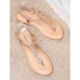 Small Swan Žabky Sandály s kubickým zirkonem žlutá 2