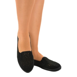 HJ1709 černé nazouvací prolamované tenisky černá 1 HJ1709 černé nazouvací prolamované tenisky černá 1