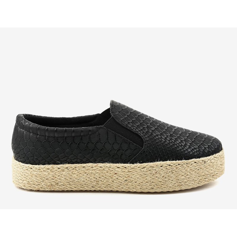 Černé nazouvací espadrilky 6140 černý 2