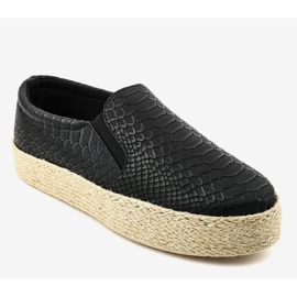 Černé nazouvací espadrilky 6140 černý 1