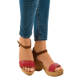 Červené sandály na vysokém podpatku 150-614 1 Červené sandály na vysokém podpatku 150-614 1