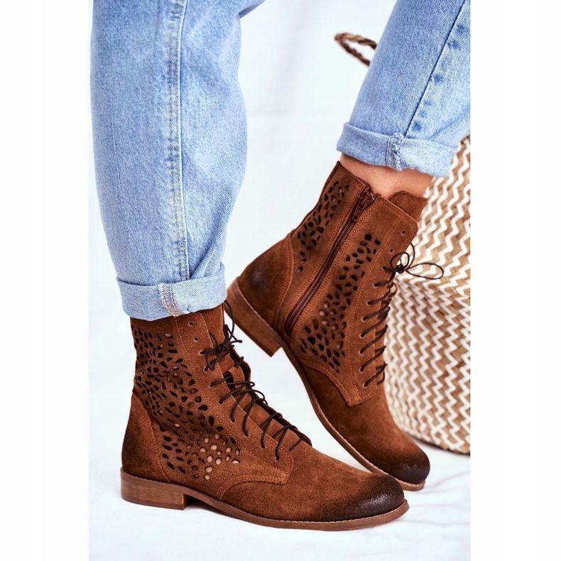 Nicole Dámské kožené kozačky Meridan hnědý 1