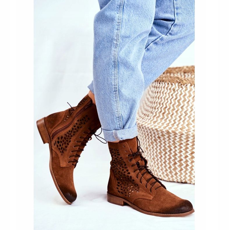 Nicole Dámské kožené kozačky Meridan hnědý 2