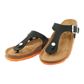 Zdravotní pantofle BIOX Gerona černé černá oranžový 2