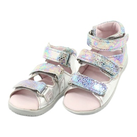 Sandály kovových dívek Vysoko preventivní stříbrné mazurek 291 stříbrný 2