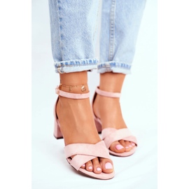 SEA Semišové sandály na tyči růžová Nela růžový 1