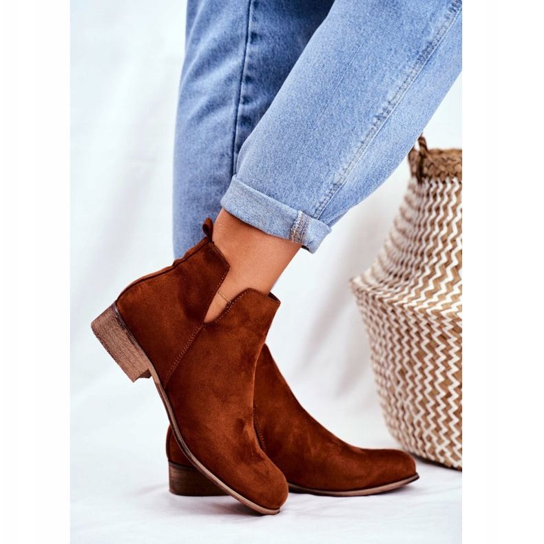 EVE Dámské kozačky na plochém podpatku Jarní velbloud Viva hnědý 2